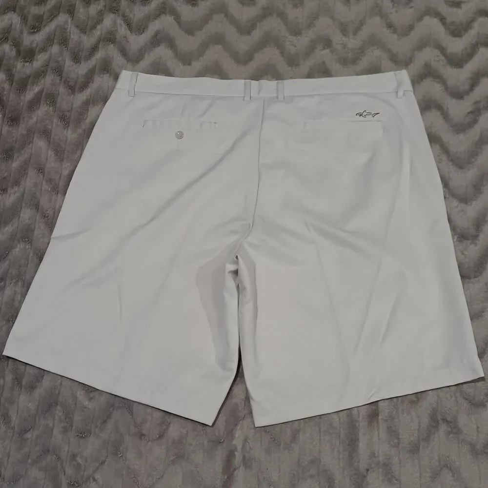 Greg Norman Mens Size 42 Creme Beige Flat Front Chino Shorts